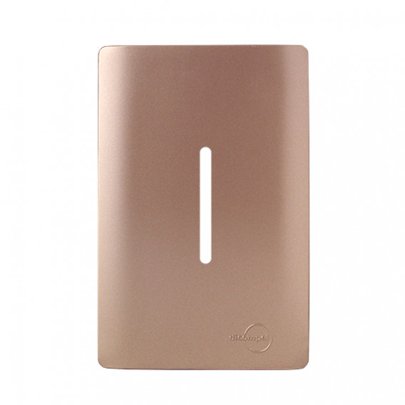 Placa 4x2 1 Interruptor Verical 4X2 - Novara Ouro Rose